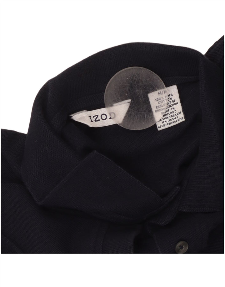 IZOD Мужская рубашка поло среднего размера, темно-синяя, хлопок