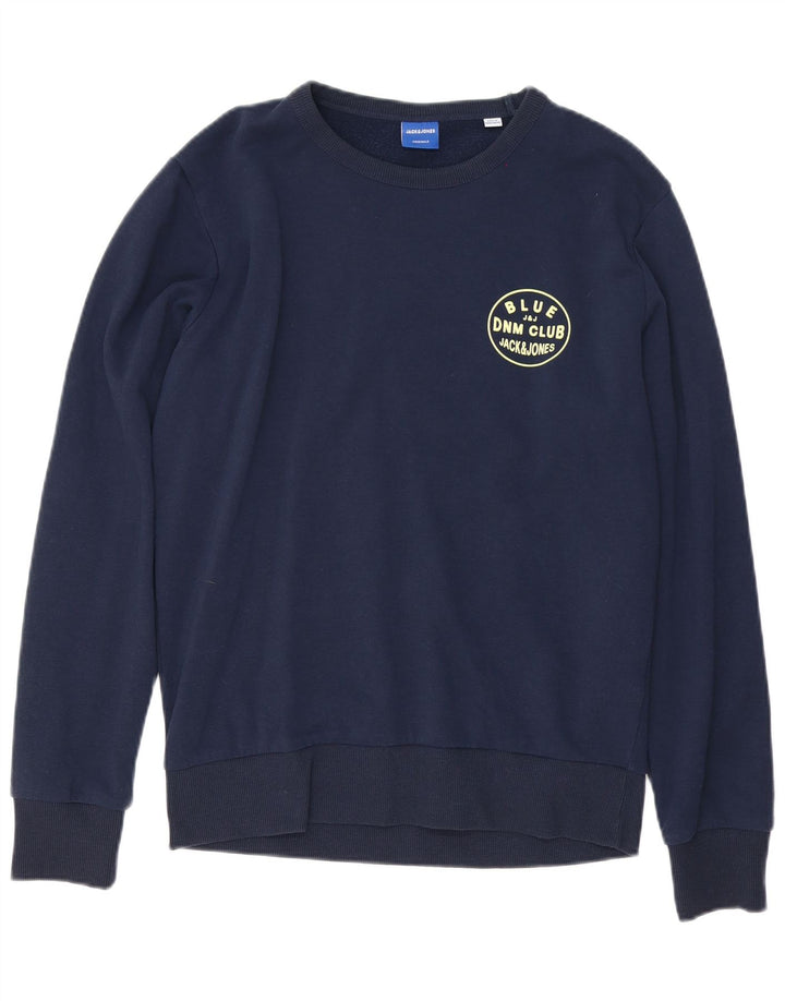 JACK & JONES Мужской свитшот, маленький темно-синий хлопковый джемпер