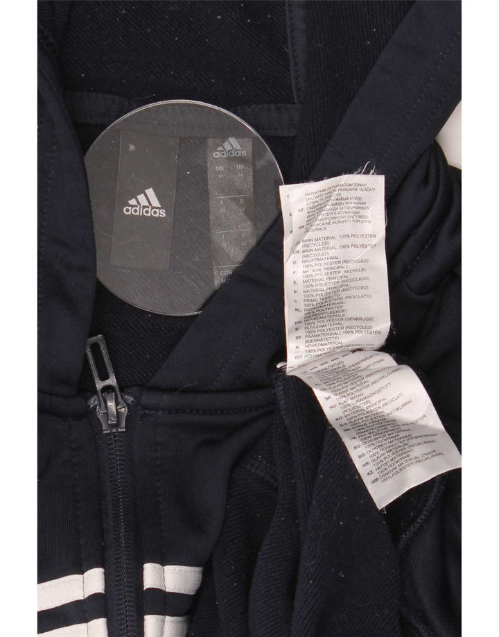 Мужской свитер с капюшоном на молнии Adidas среднего размера, темно-синий, полиэстер