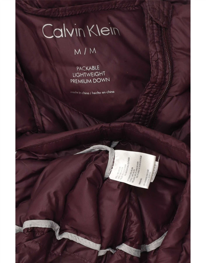 Женское стеганое пальто Calvin Klein UK 14, средний бордовый нейлон