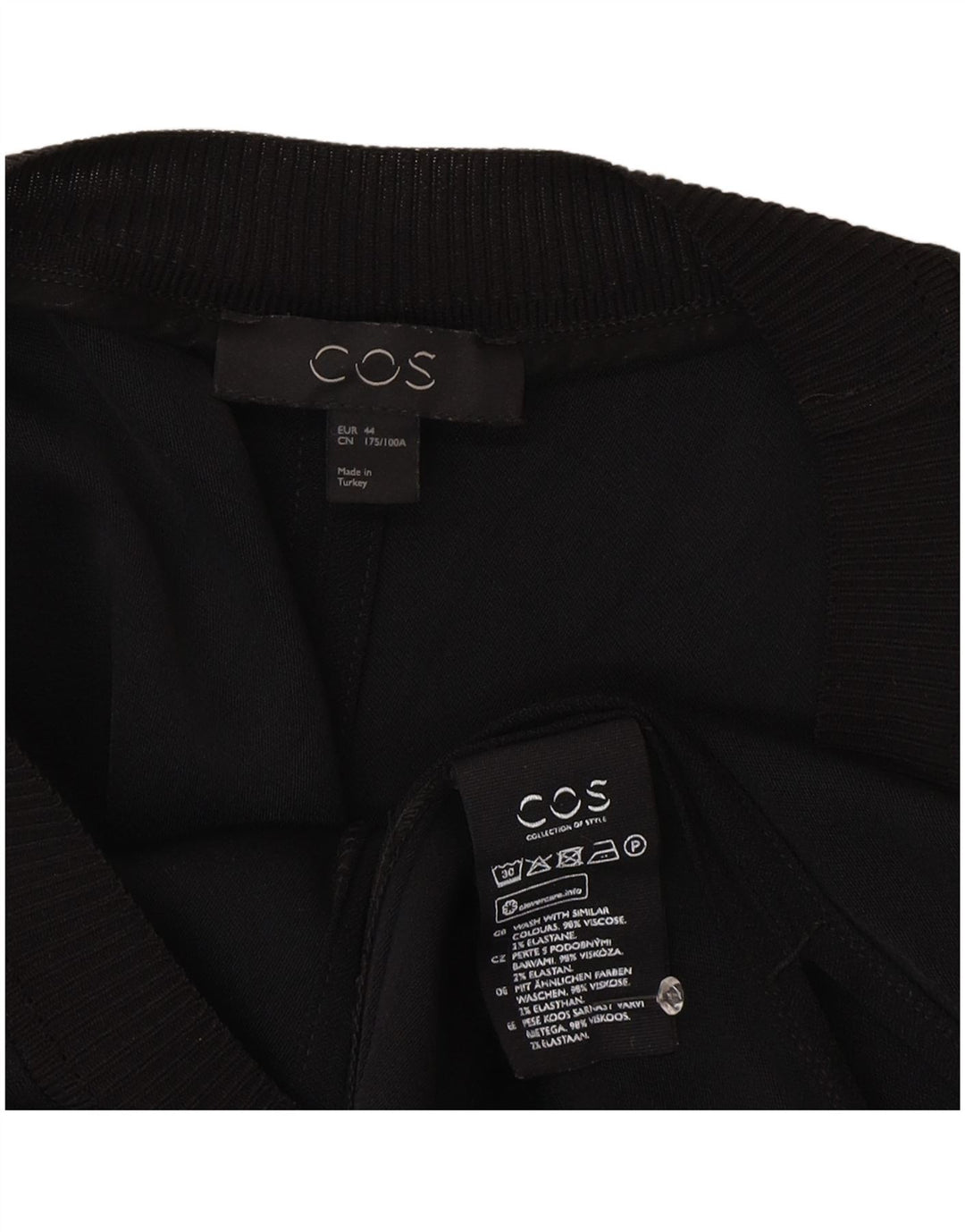 Cos Женское платье-джемпер с короткими рукавами EU 44 XL, черная вискоза