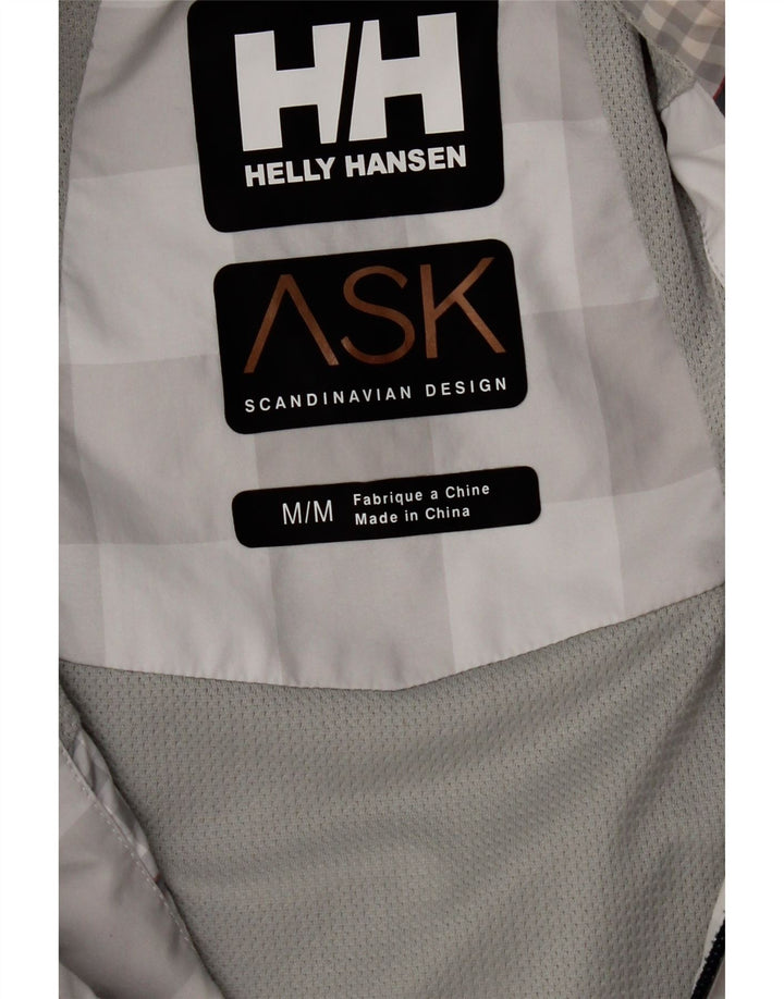 HELLY HANSEN Womens Oversized Hooded Raincoat UK 14 Medium Grey Check