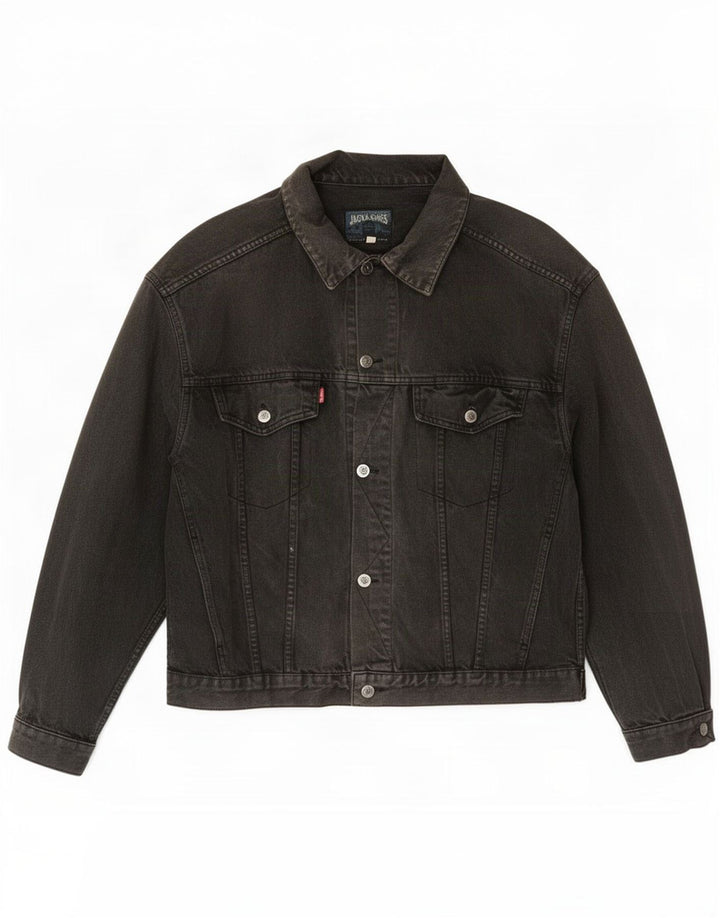 Мужская джинсовая куртка Jack & Jones UK 40, большая черная