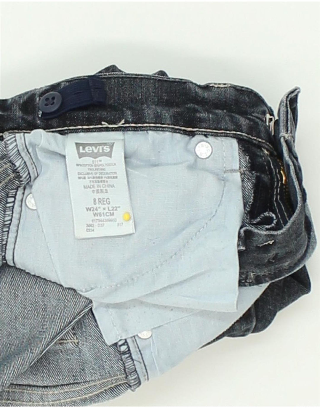 LEVI'S Boys Slim Jeans 7-8 Years W24 L22  Blue Cotton | Vintage Levi's | Thrift | Second-Hand Levi's | Used Clothing | Messina Hembry 