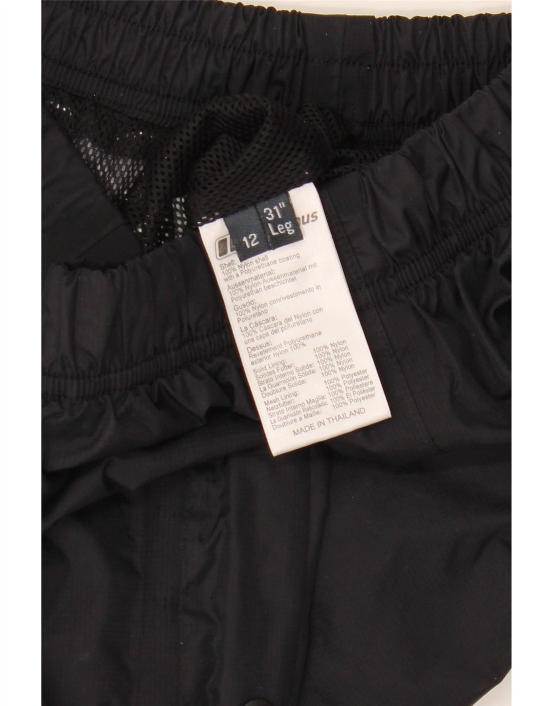 BERGHAUS Женские спортивные брюки UK 12, средний черный нейлон