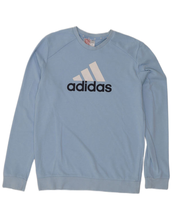 Джемпер с рисунком Adidas для мальчиков 15-16 лет, синий хлопок