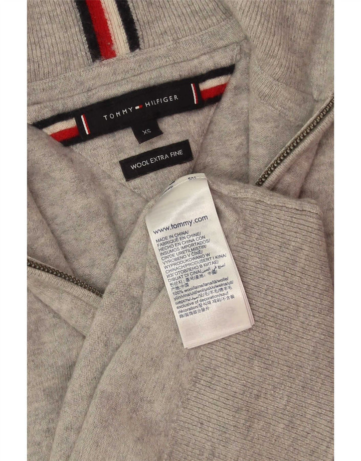 Мужской джемпер с воротником на молнии Tommy Hilfiger XS, серый шерстяной