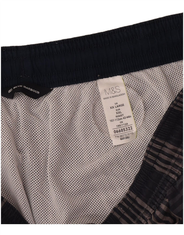 Мужские шорты для плавания-карго Marks & Spencer 2XL, темно-синие в клетку, хлопок