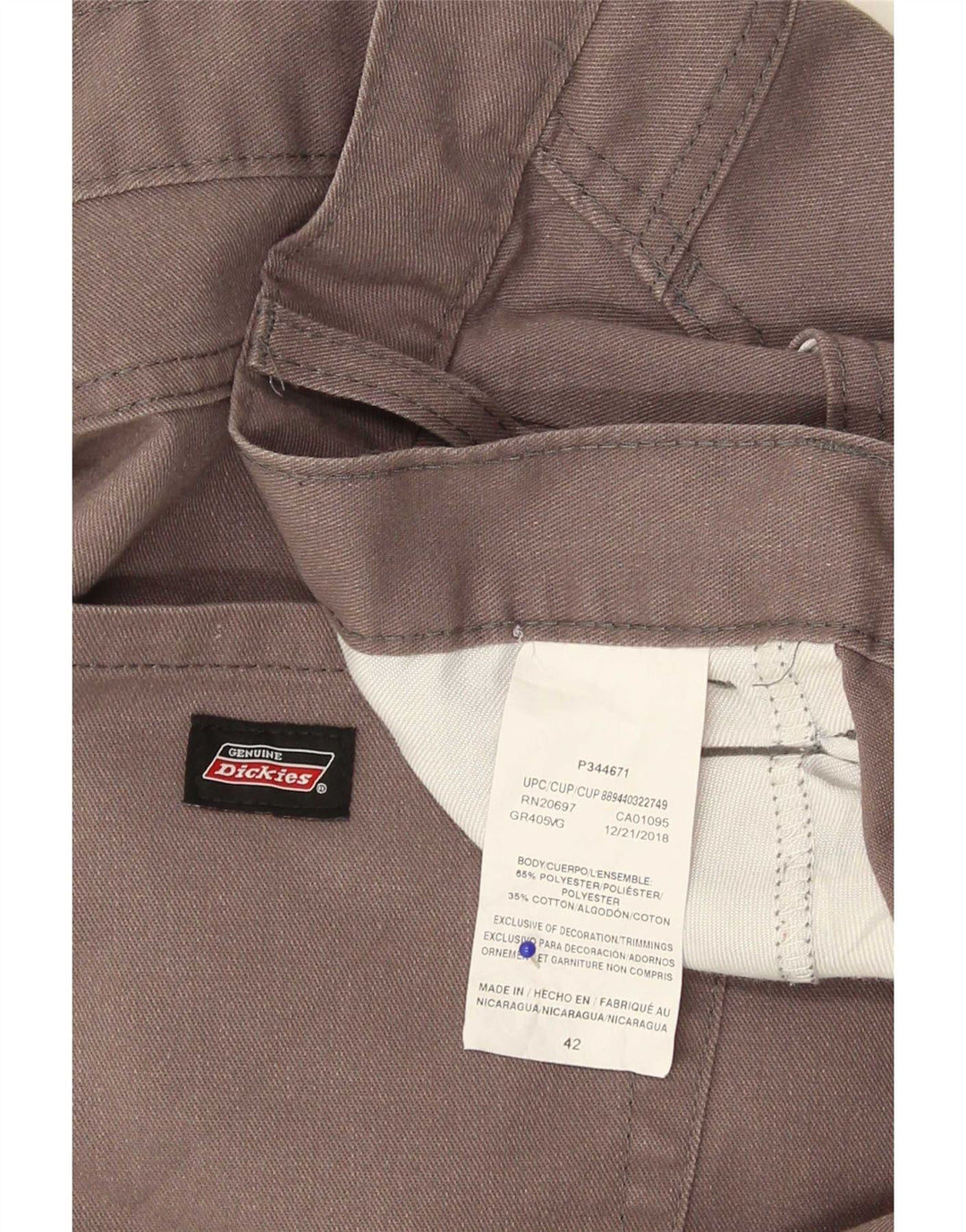 Мужские повседневные шорты Dickies W42 2XL, серые, полиэстер с цветными блоками