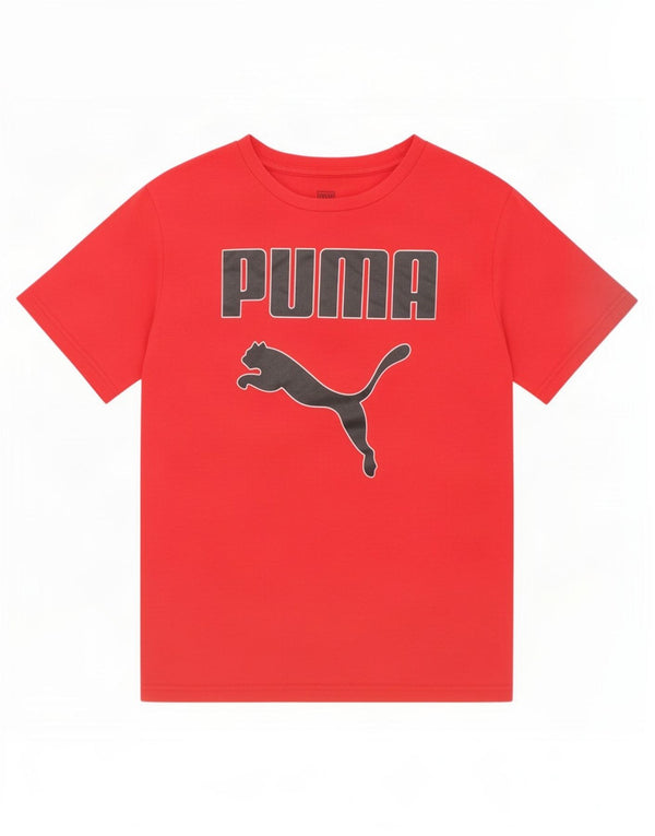 Футболка с рисунком Puma для мальчиков 10–11 лет, средний красный цвет