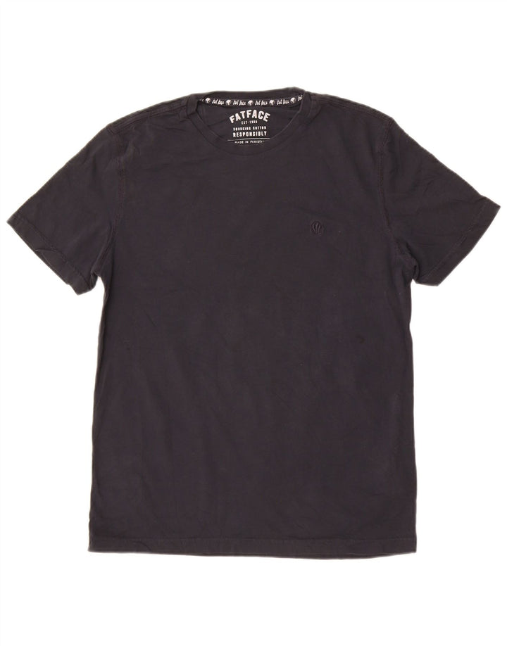Мужская футболка Fat Face Top из хлопка среднего размера, черная