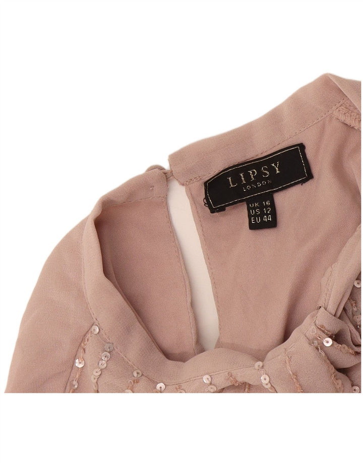 Женское платье макси Lipsy UK 16, большое розовое