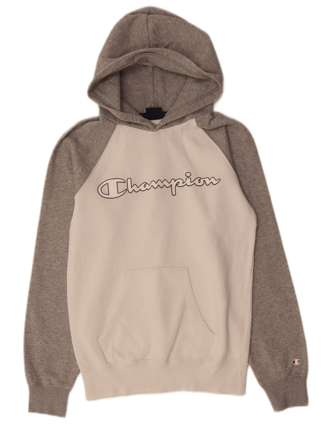 Мужской джемпер с капюшоном CHAMPION XS, серый, хлопок с цветными блоками