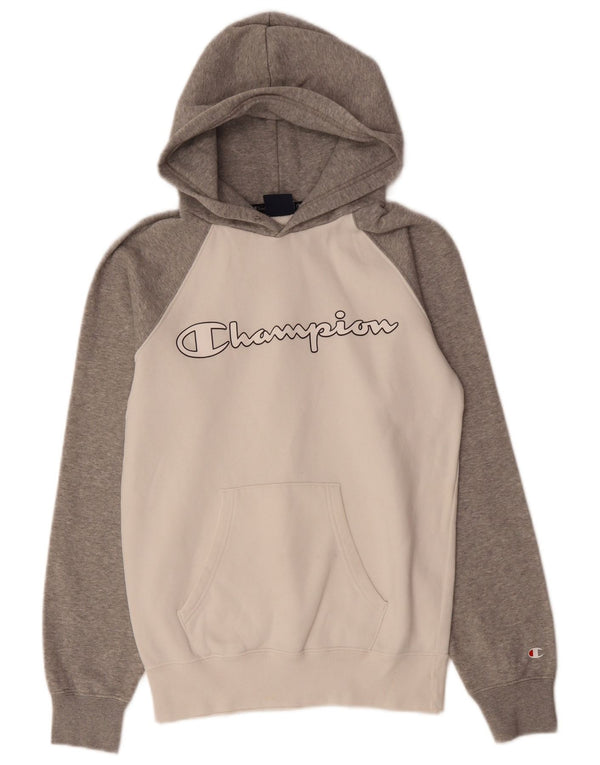 Мужской джемпер с капюшоном CHAMPION XS, серый, хлопок с цветными блоками