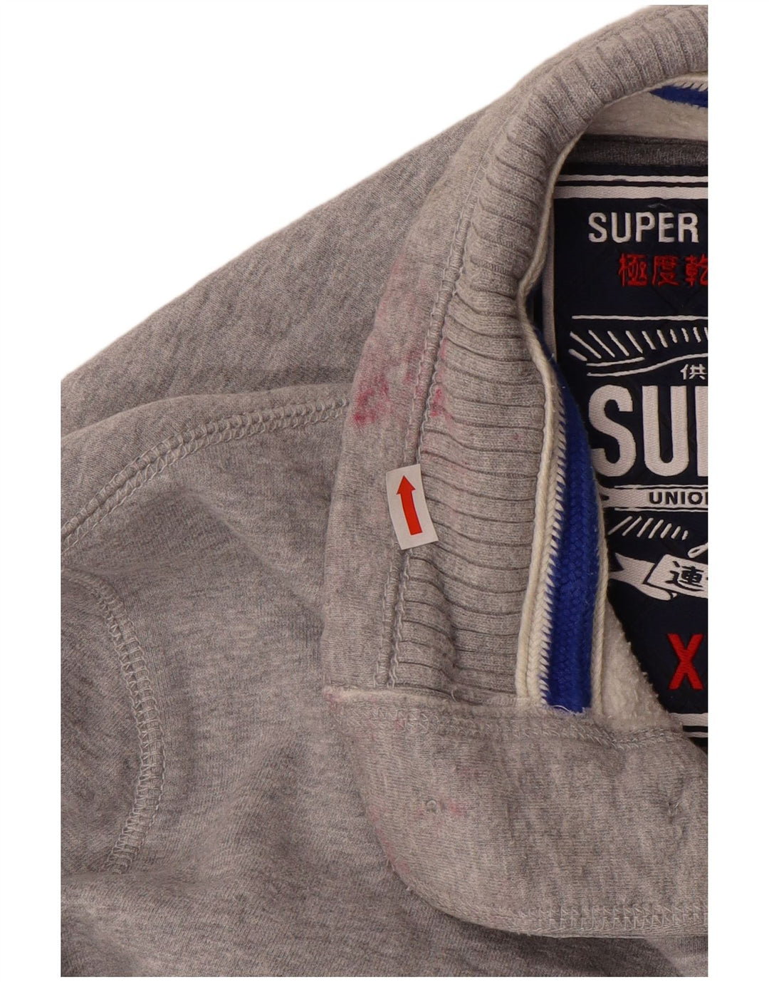 SUPERDRY Мужской свитшот на пуговицах с рисунком, джемпер 2XL, серый в крапинку