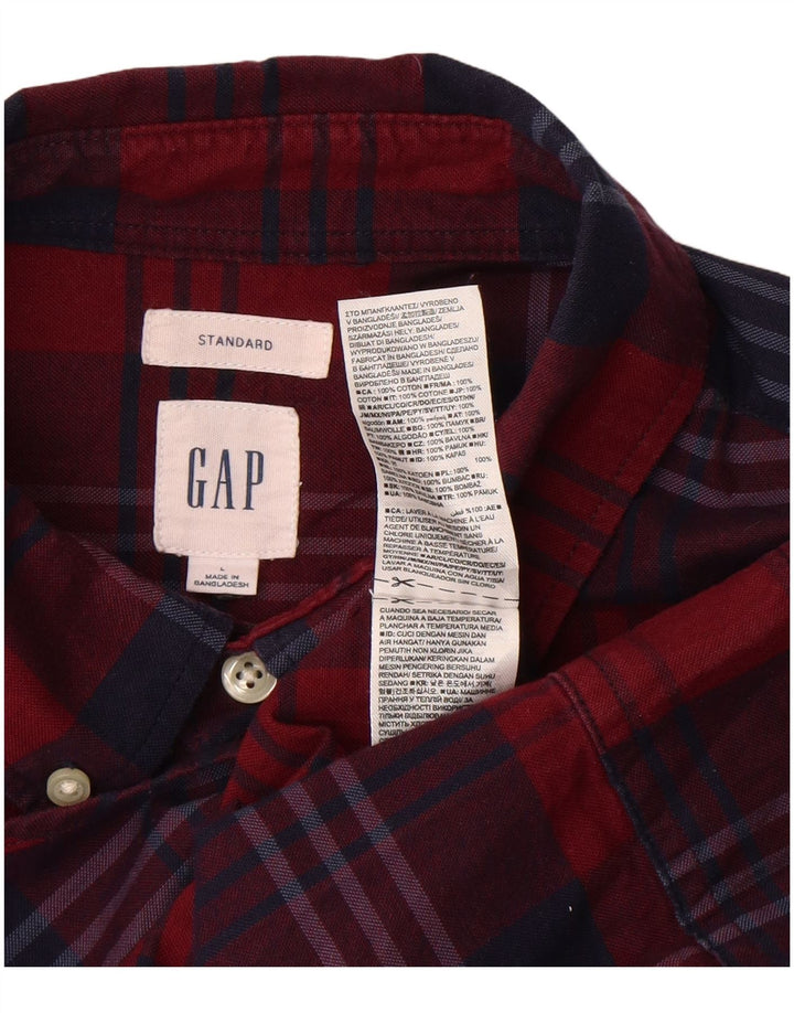 Мужская фланелевая рубашка Gap стандартного стандартного кроя, большая красная клетка, хлопковая рубашка
