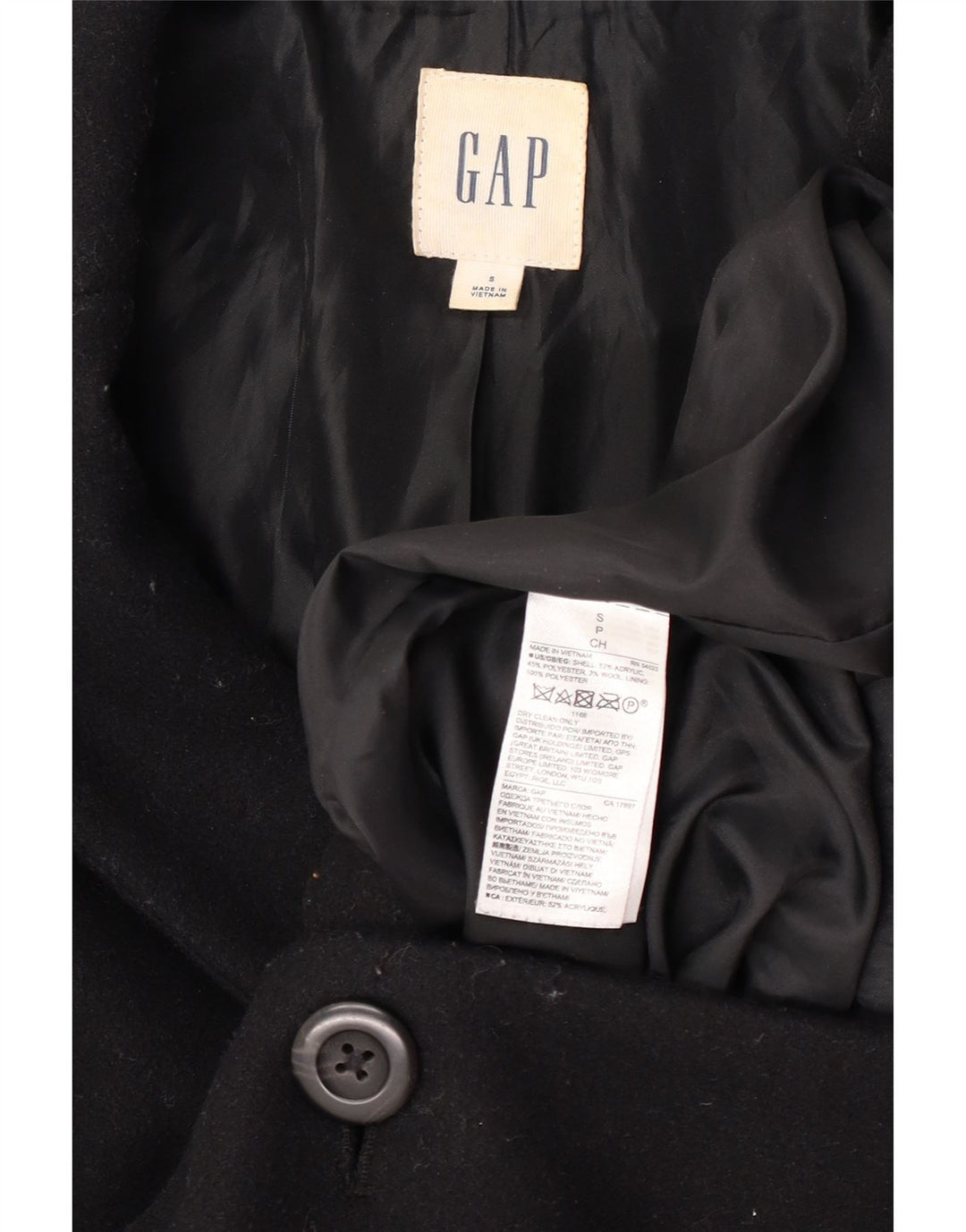 Женское пальто оверсайз Gap UK 10, маленькое, черный акрил