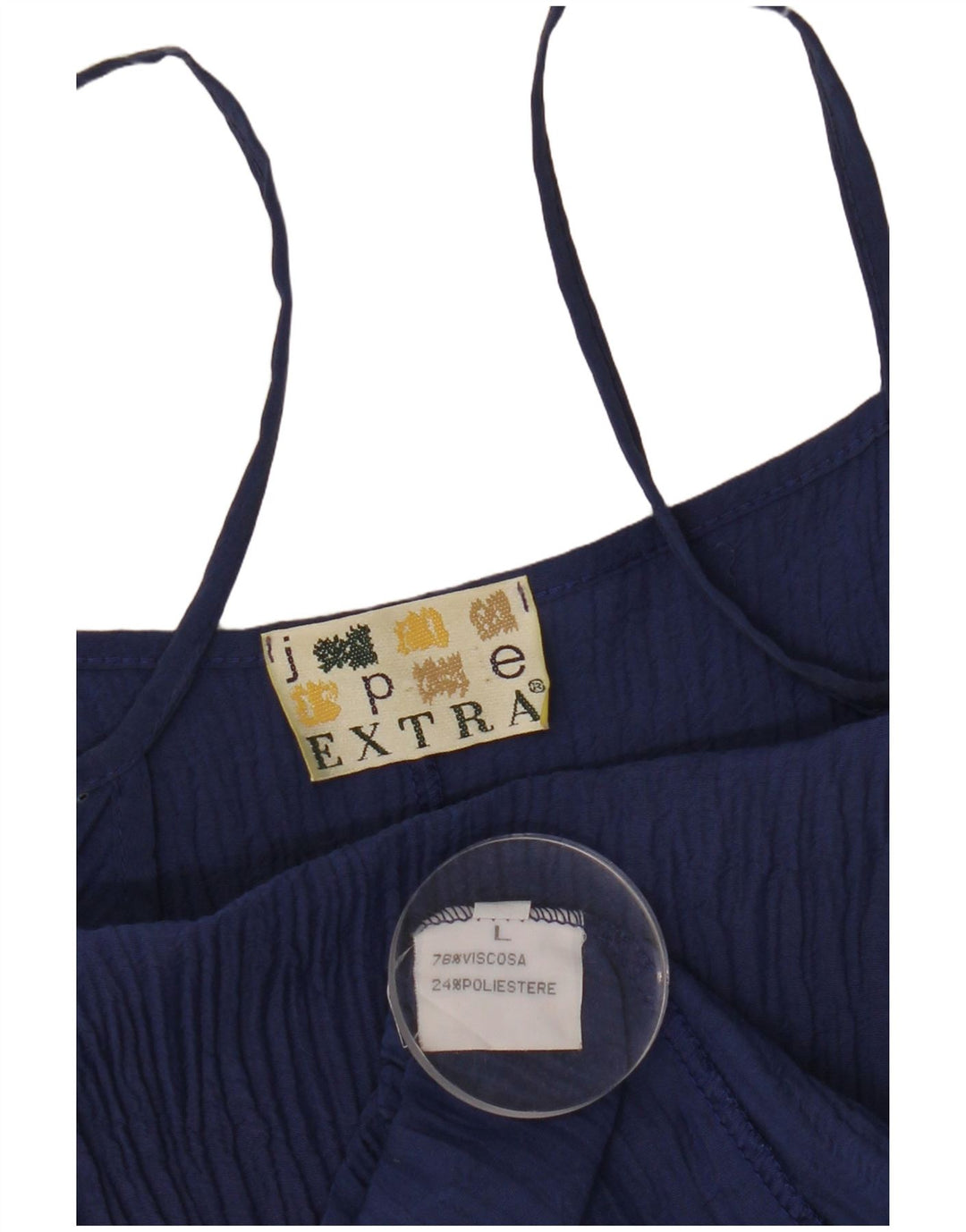 ВИНТАЖНОЕ женское платье-комбинация UK 14, большой размер, темно-синий, вискоза