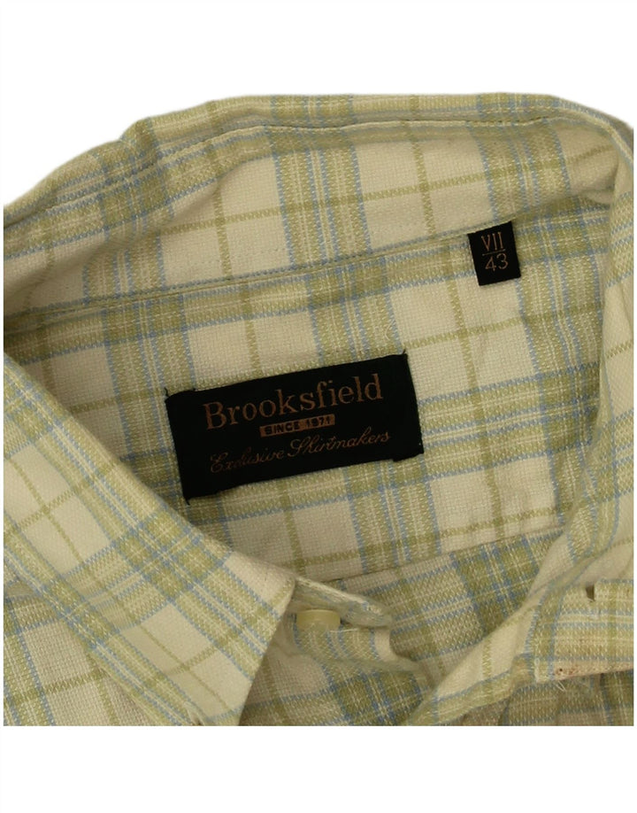 Мужская рубашка Brooksfield, размер 43, большая зеленая клетка, хлопок