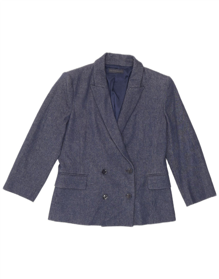 Trussardi Женский двубортный пиджак с рукавом 3/4 IT 42 Средний синий