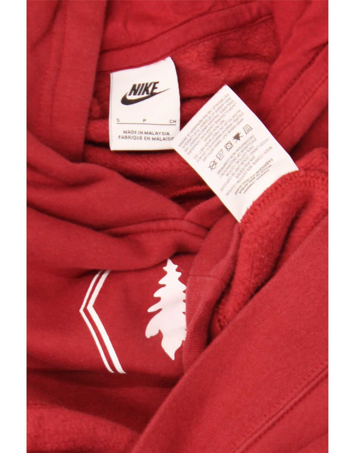 Мужской джемпер с капюшоном Nike, маленький красный, хлопковый