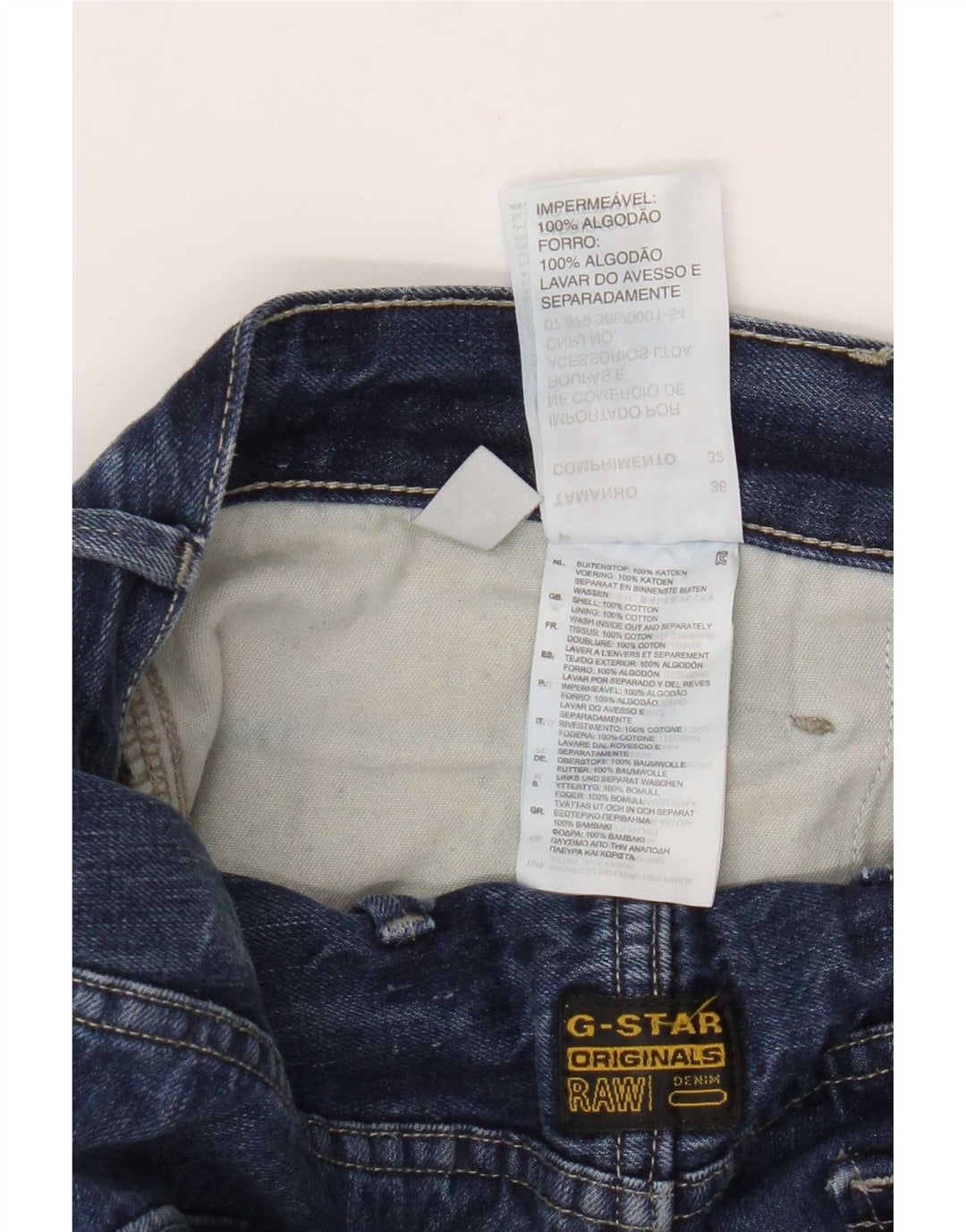 Мужские прямые джинсы G-Star W36 L32 синие, лоскутный хлопок