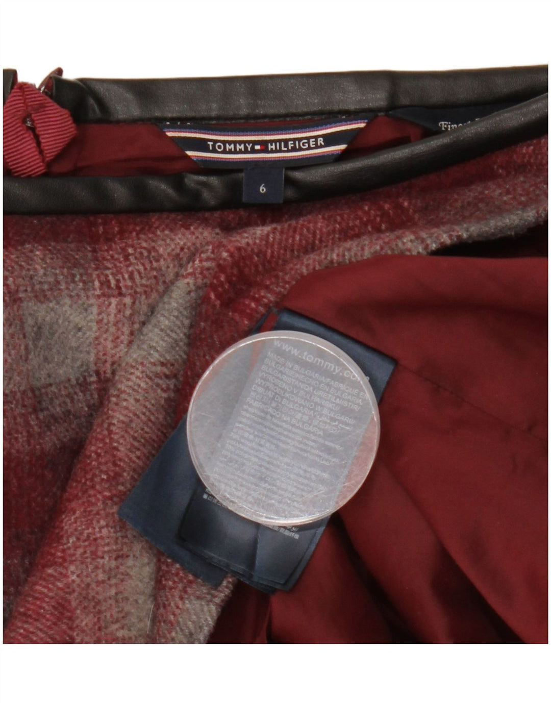 Женская мини-юбка Tommy Hilfiger US 6 Medium W30 Бордовая клетка в клетку