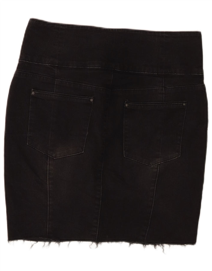 Женская мини-юбка джинсовая Zara EU 40 Medium W30, черный хлопок