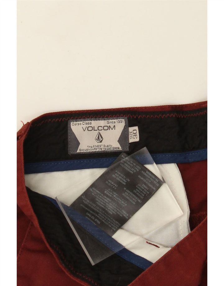 Мужские шорты чинос VOLCOM W30, средний бордовый хлопок, хлопок