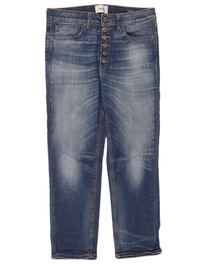 Dondup Женские укороченные джинсы с потертостями W30 L25 Синие