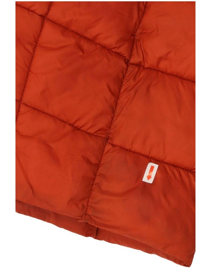 MICHAEL KORS Женское стеганое пальто с капюшоном UK 14 Medium Orange Nylon