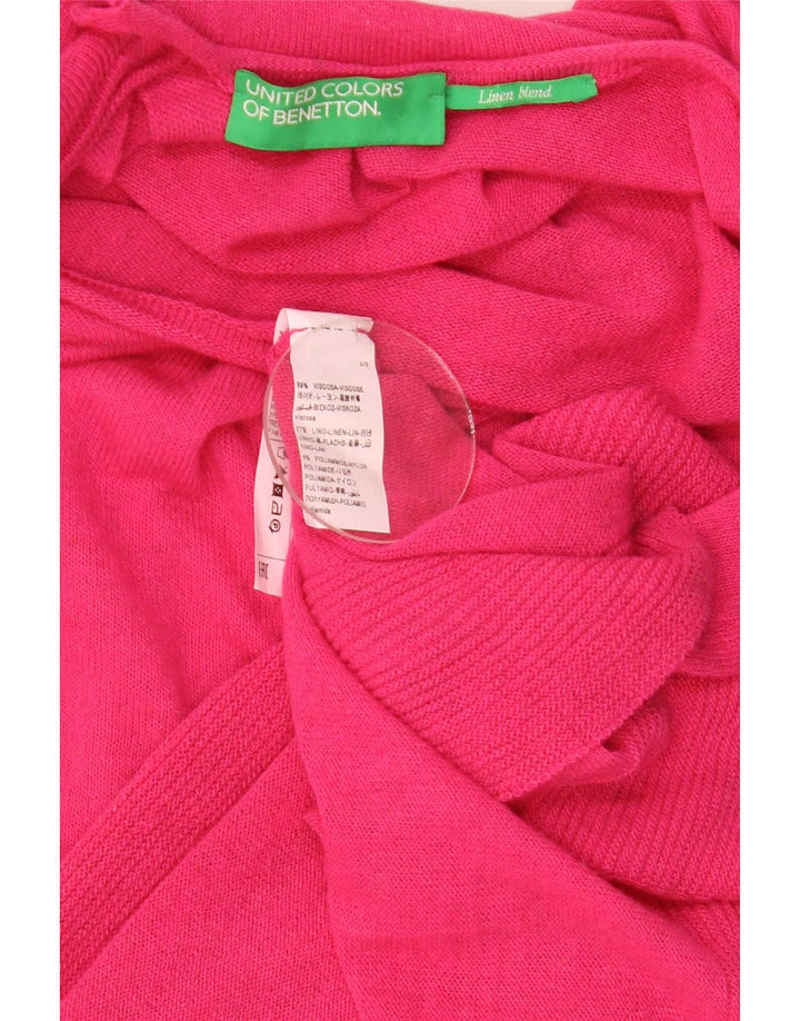 Женский свободный кардиган с короткими рукавами Benetton UK 14, средний розовый