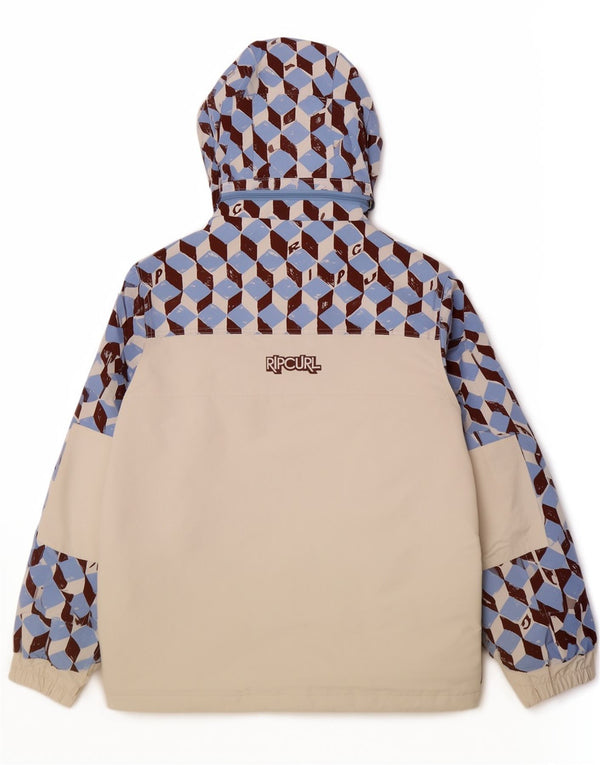 Мужская ветровка с капюшоном Rip Curl UK 40, большая белая спортивная куртка с геометрическим рисунком