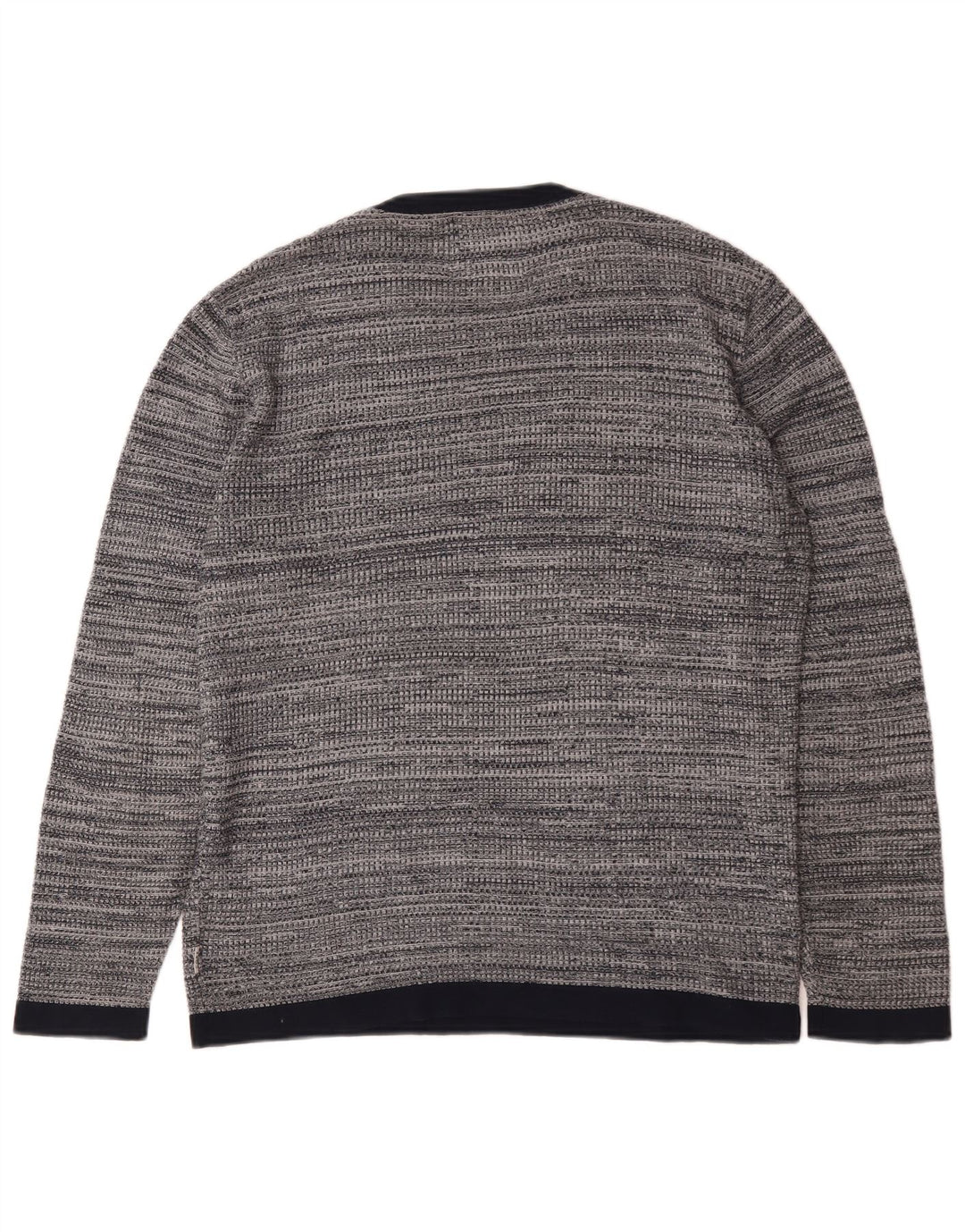 Мужской джемпер с круглым вырезом Jack & Jones, хлопковый свитер среднего серого цвета с крапинками