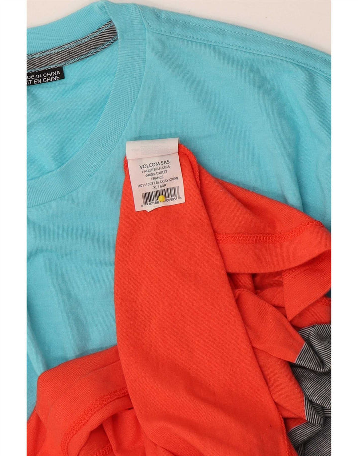 Volcom Мужская футболка с рисунком Top XL Разноцветный хлопок с цветными блоками