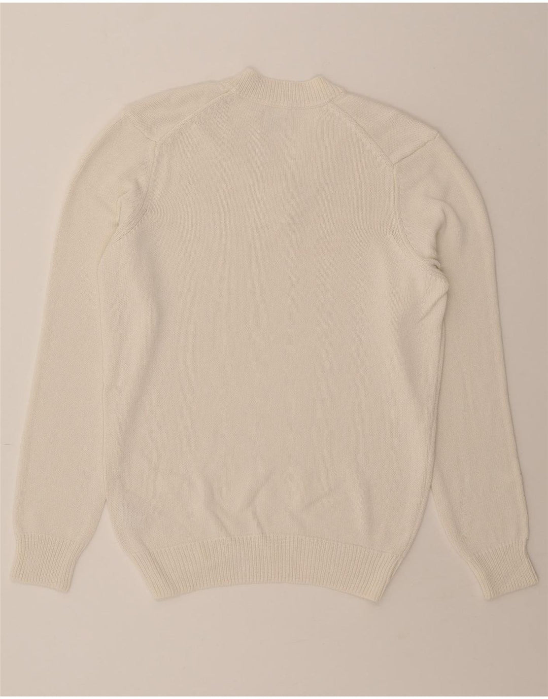 ZARA Mens V-Neck Jumper Sweater Medium White Cotton Vintage Zara and Second-Hand Zara from Messina Hembry 