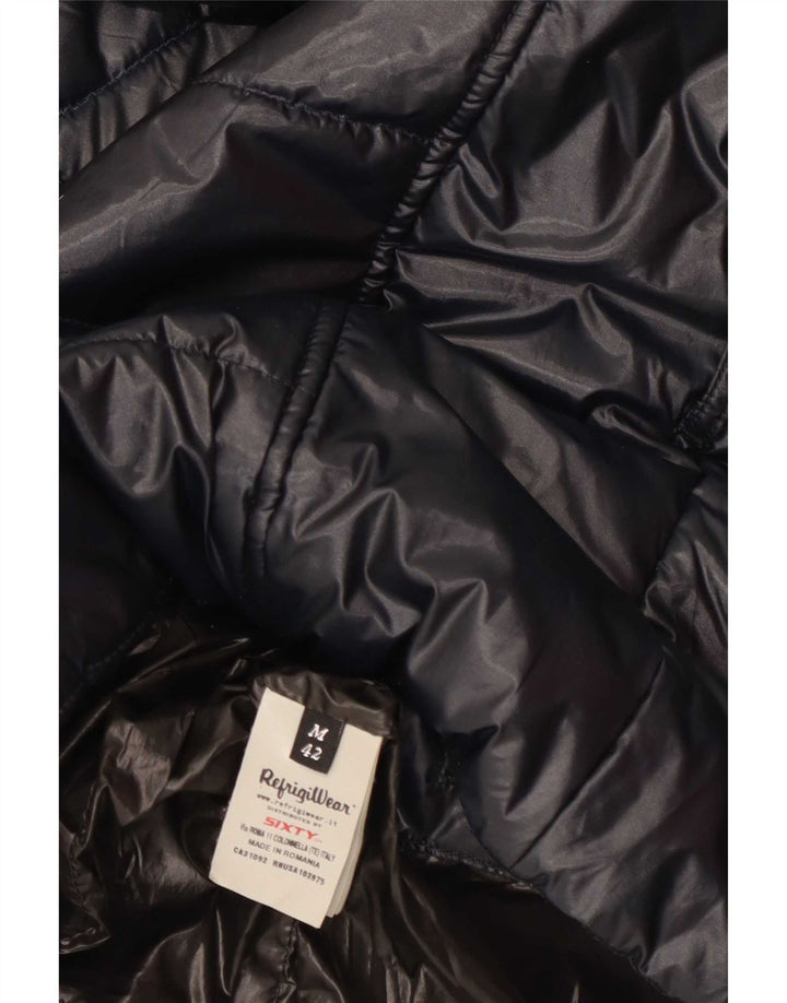 Refrigiwear Женская стеганая куртка с капюшоном UK 12, средний темно-синий полиэстер