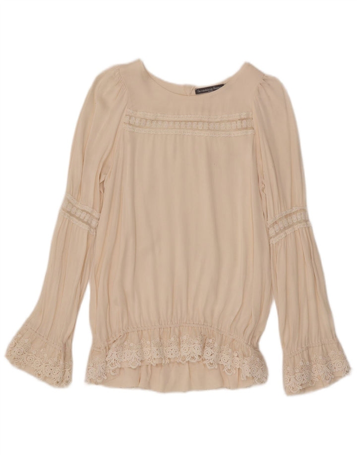 Винтажная женская блузка с длинным рукавом IT 40 Small Off White