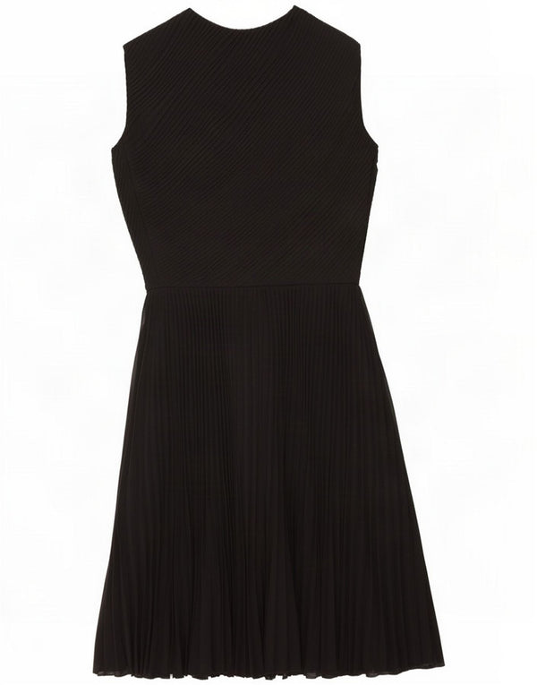 Vintage Womens Sleeveless A-Line Dress UK 14 Medium Black