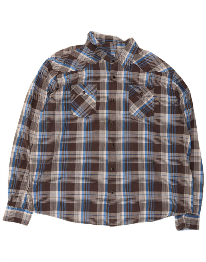 Мужская рубашка Wrangler 3XL, коричневая клетка, хлопок