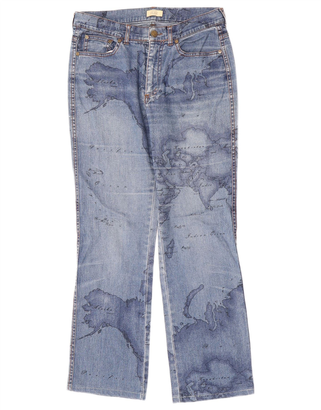 ALVIERO MARTINI Женские джинсы Bootcut с рисунком W27 L27, синие, хлопок