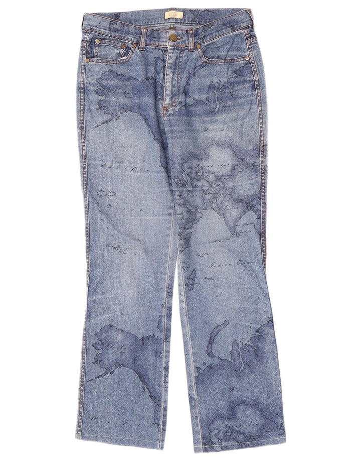 ALVIERO MARTINI Женские джинсы Bootcut с рисунком W27 L27, синие, хлопок