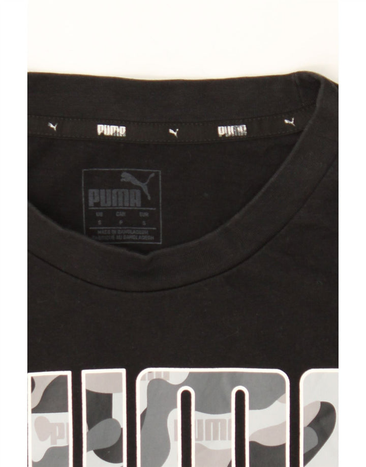 PUMA Mens Graphic T-Shirt Top Small Black Cotton Vintage Puma and Second-Hand Puma from Messina Hembry 
