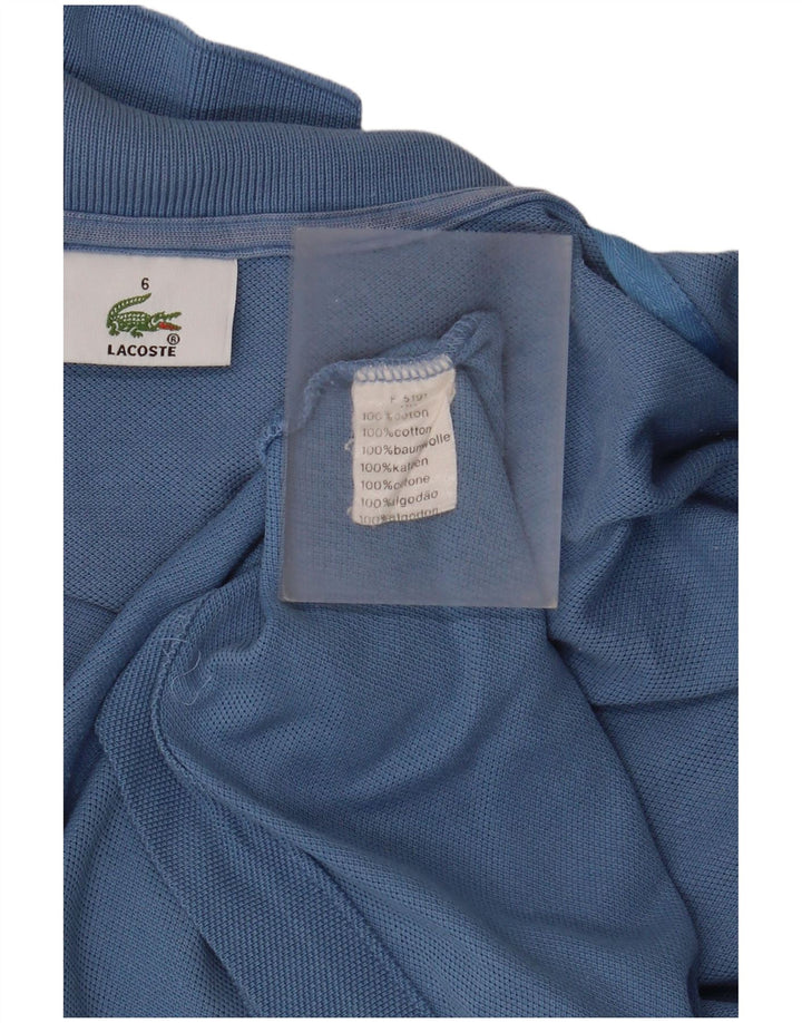 Мужская рубашка-поло Lacoste, размер 6, 2XL, синяя, хлопок