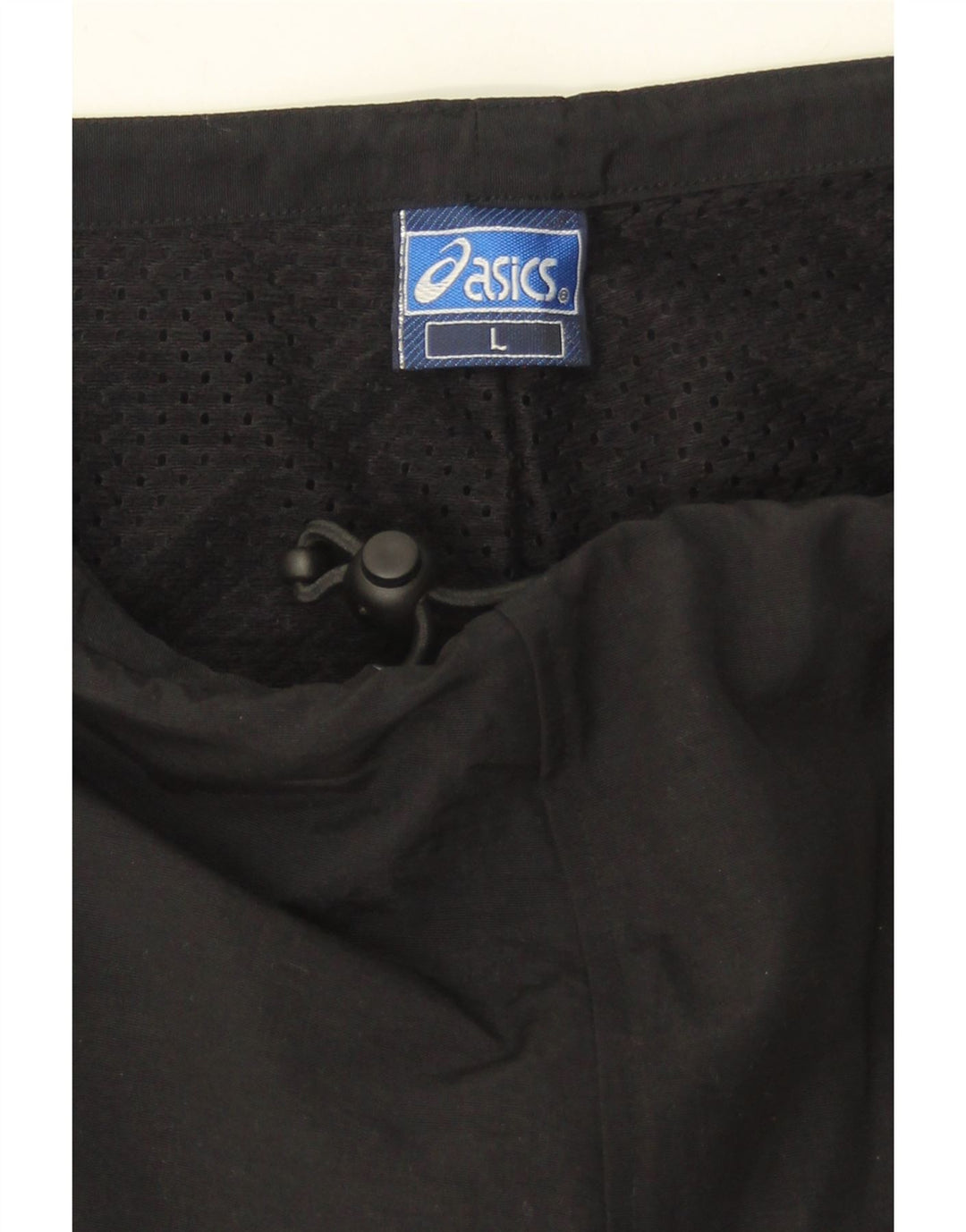 ASICS Mens Tracksuit Trousers Large Black Nylon Vintage Asics and Second-Hand Asics from Messina Hembry 