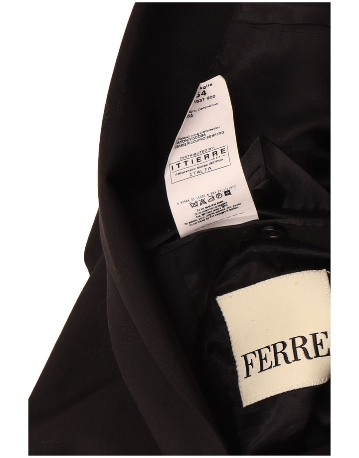 Мужской пиджак Ferre на 2 пуговицах IT 54 2XL, черная шерсть