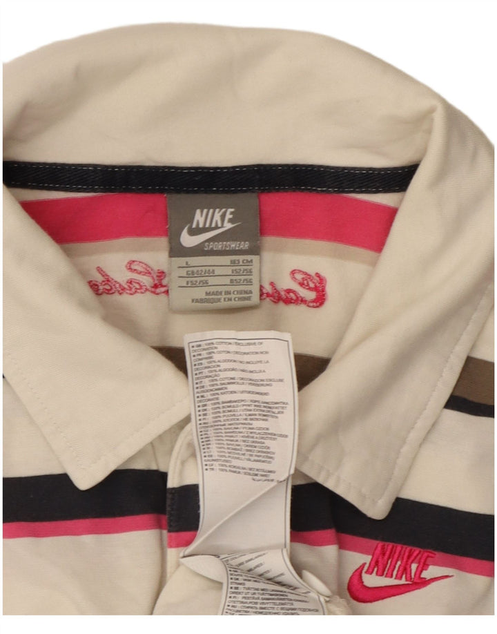 Мужская рубашка-поло NIKE UK 42/44, хлопок в большую разноцветную полоску