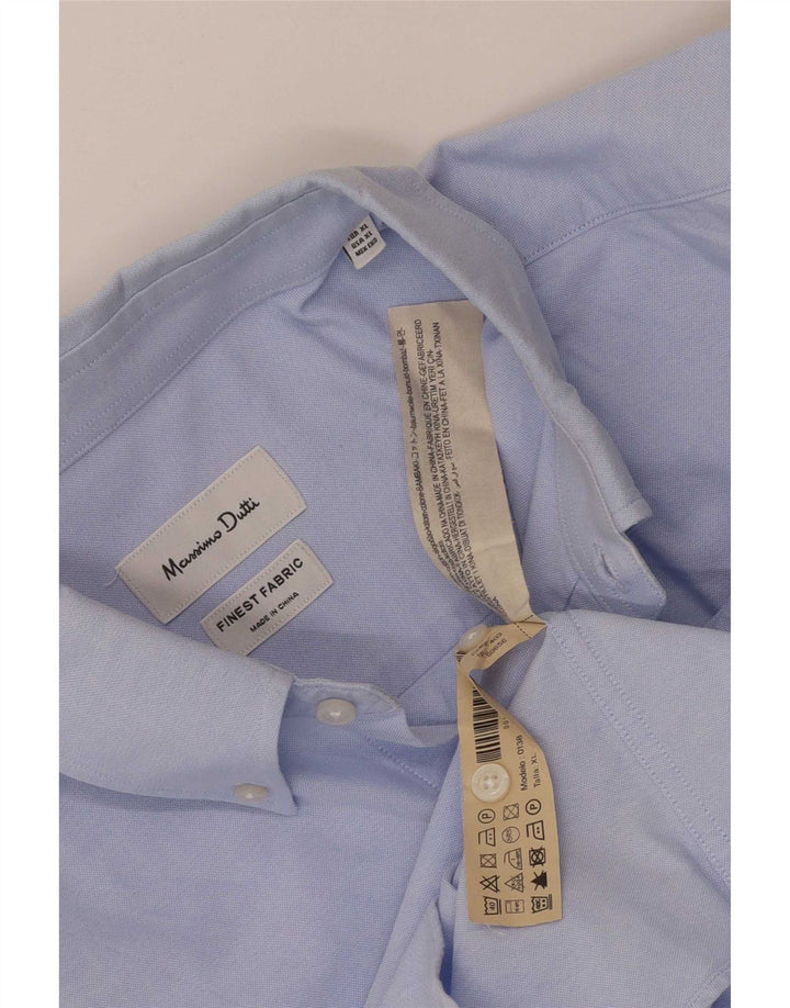 Мужская рубашка Massimo Dutti XL, синяя, хлопок