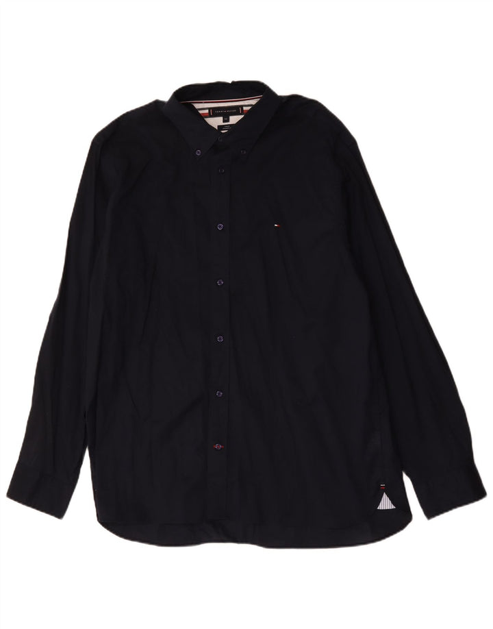 Мужская рубашка стандартного кроя Tommy Hilfiger 2XL темно-синяя, хлопок