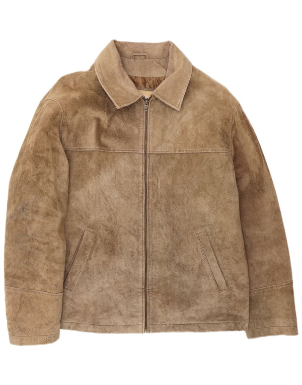 Винтажная мужская замшевая куртка IT 54 2XL Коричневая кожаная